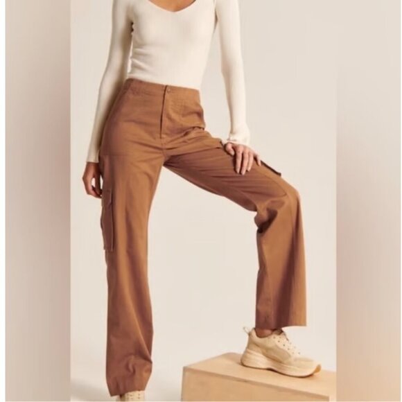 Abercrombie & Fitch Brown Cotton Relaxed Straight Cargo Pants - 47007 - Picture 12 of 12